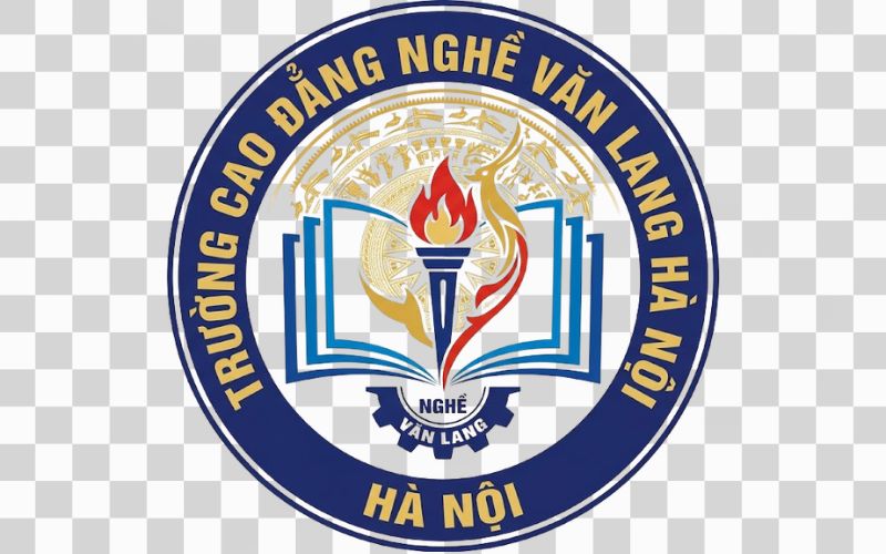 Logo Cao đẳng nghề Văn Lang Hà Nội kết hợp hình ảnh sách mở