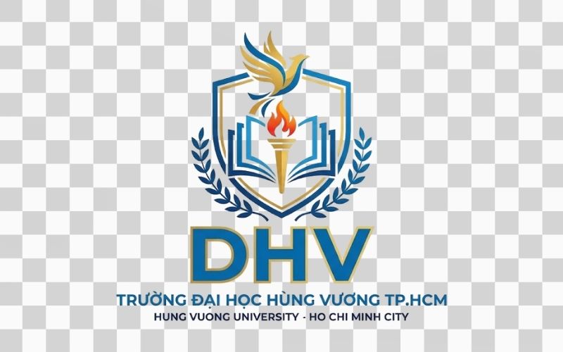 Logo DHV kết hợp biểu tượng giáo dục và tri thức