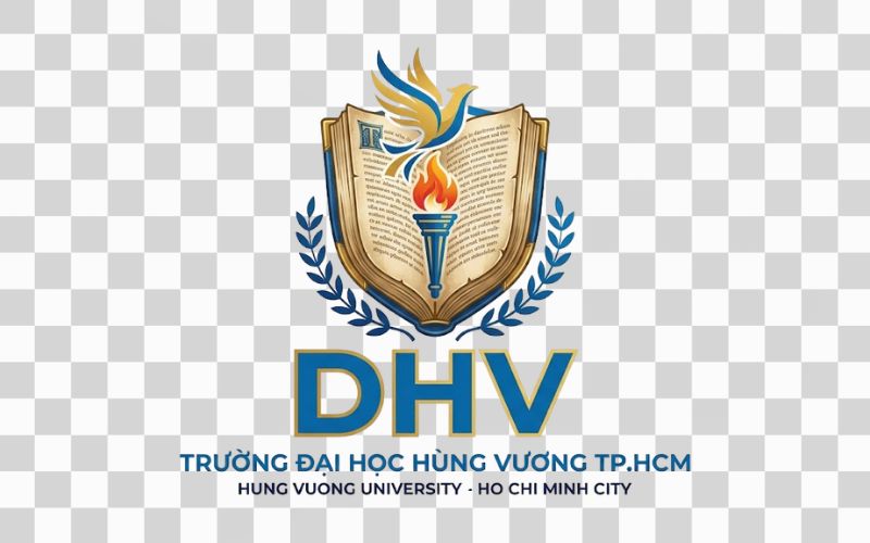 Logo DHV kết hợp hình ảnh quyển sách