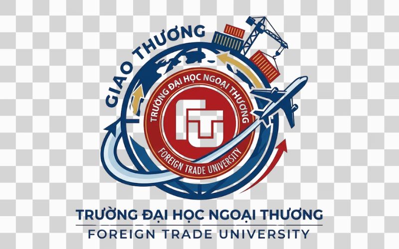 Logo FTU kết hợp biểu tượng máy bay và giao thương quốc tế