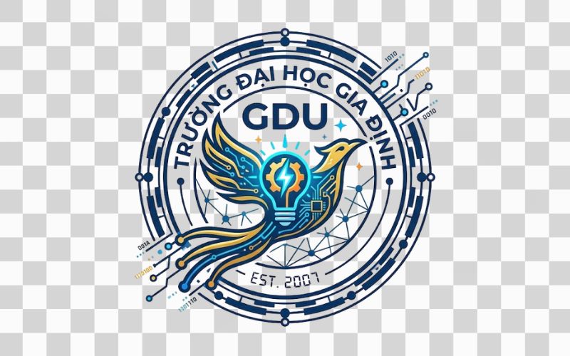 Logo GDU kết hợp biểu tượng công nghệ và đổi mới sáng tạo