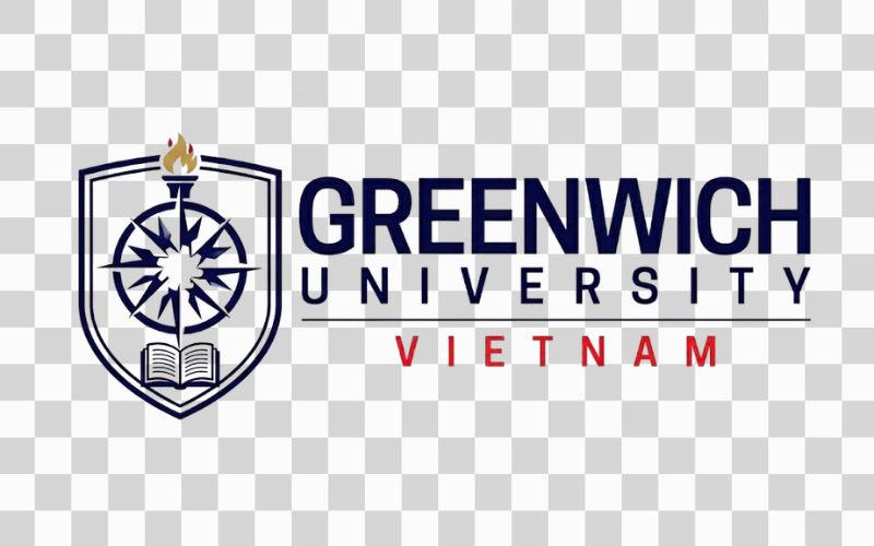 Logo Greenwich Vietnam kết hợp biểu tượng khiên và hình ảnh giáo dục uy tín