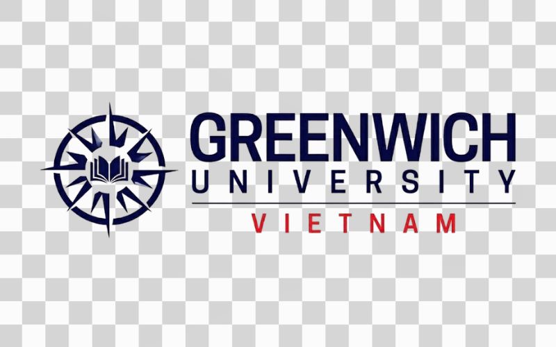Logo Greenwich Vietnam kết hợp hình ảnh sách mở và hành trình tri thức