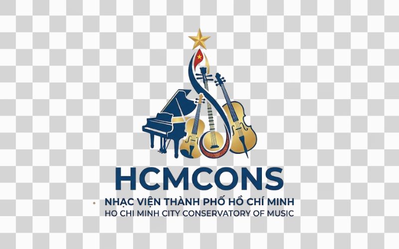 Logo HCMCONS kết hợp hình ảnh nhạc cụ