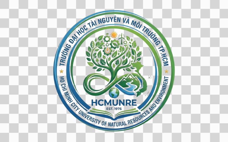 Logo HCMUNRE kết hợp bản đồ Việt Nam
