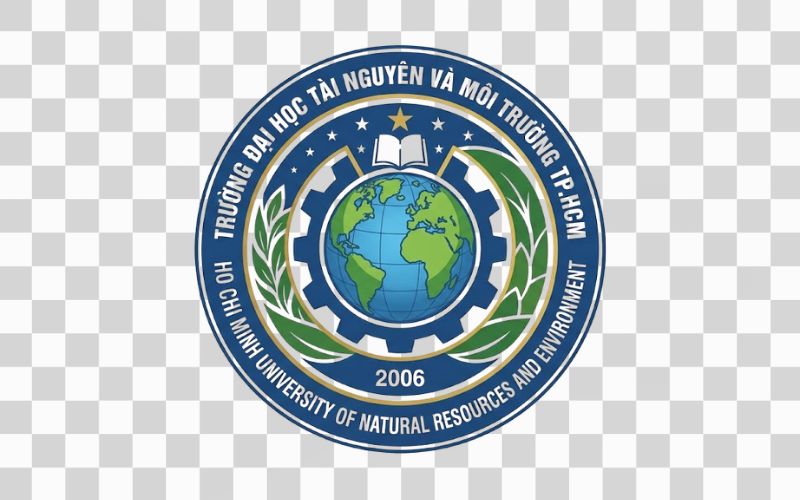 Logo HCMUNRE kết hợp hình ảnh địa cầu