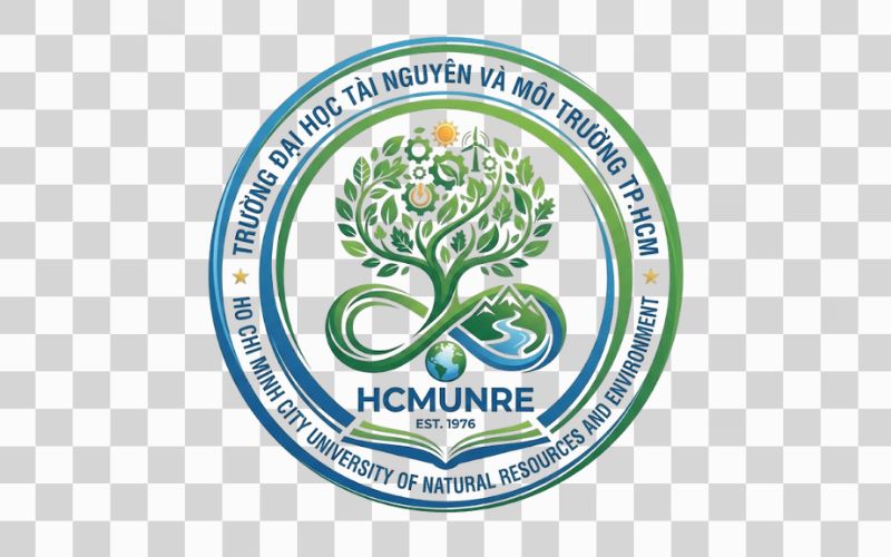 Logo HCMUNRE kết hợp lá cây và sinh thái bền vững