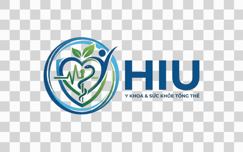 Logo HIU kết hợp biểu tượng sức khỏe và lĩnh vực y khoa