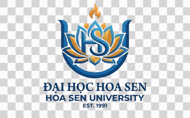 Logo HSU kết hợp biểu tượng hoa sen