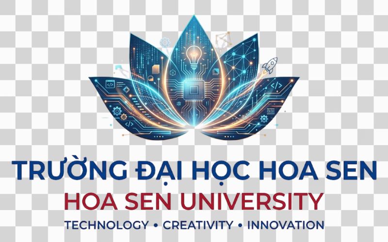 Logo HSU kết hợp hình ảnh công nghệ và sáng tạo