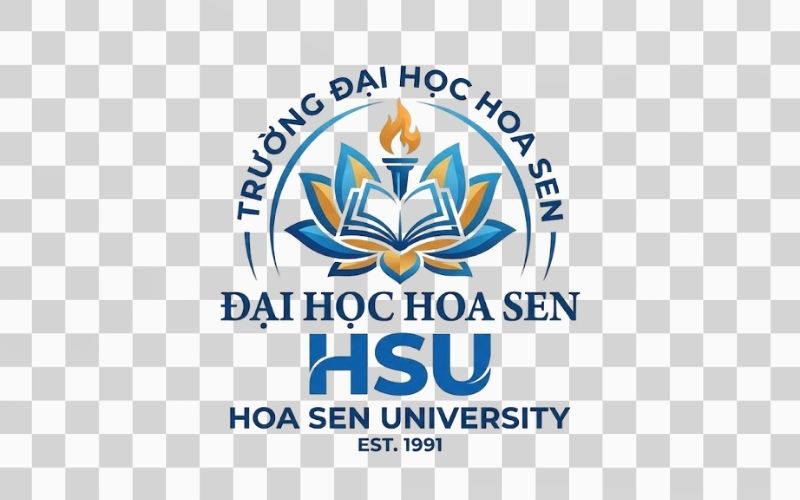 Logo HSU kết hợp hình ảnh giáo dục và tri thức