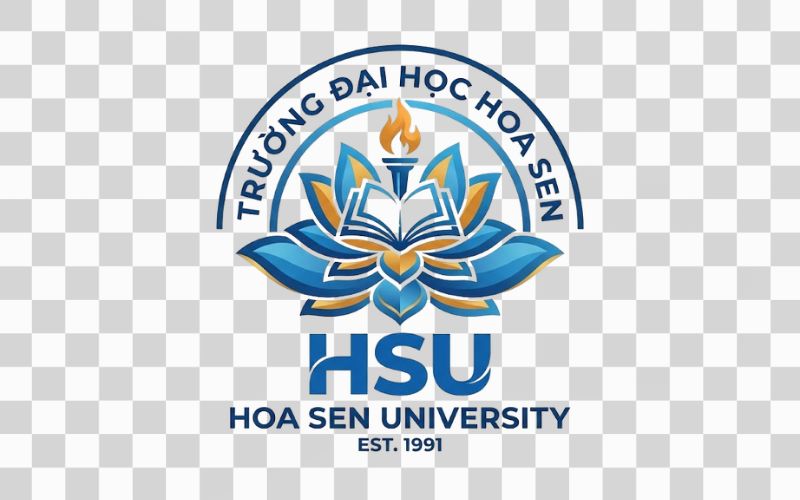 Logo HSU kết hợp hình ảnh quyển sách