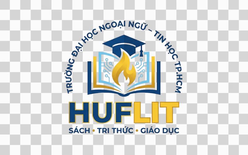 Logo HUFLIT kết hợp sách, tri thức và giáo dục