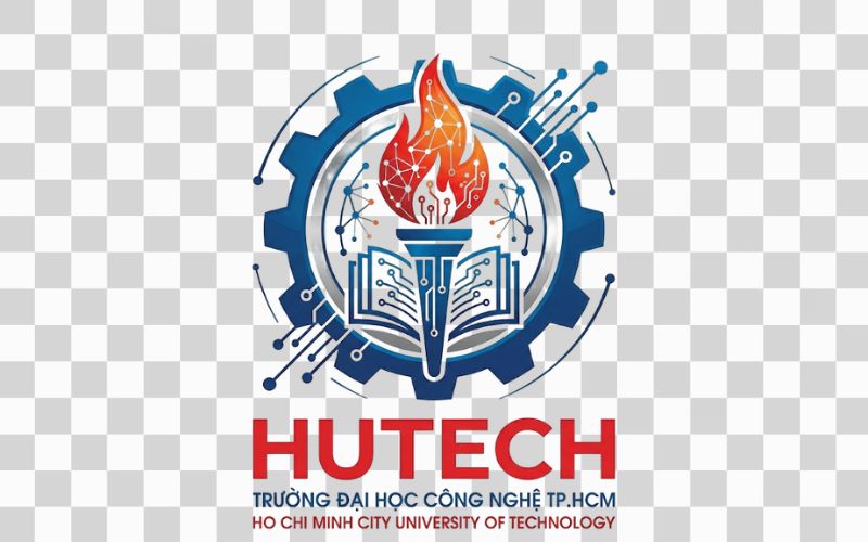 Logo HUTECH kết hợp biểu tượng bánh răng và công nghệ