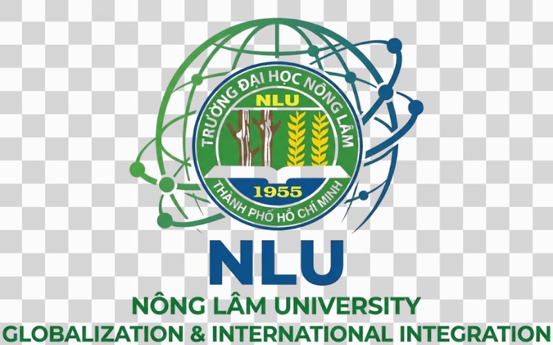 Logo NLU kết hợp biểu tượng toàn cầu hóa và hội nhập quốc tế