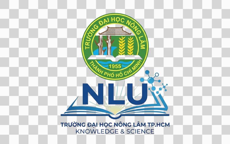 Logo NLU kết hợp sách và tri thức khoa học