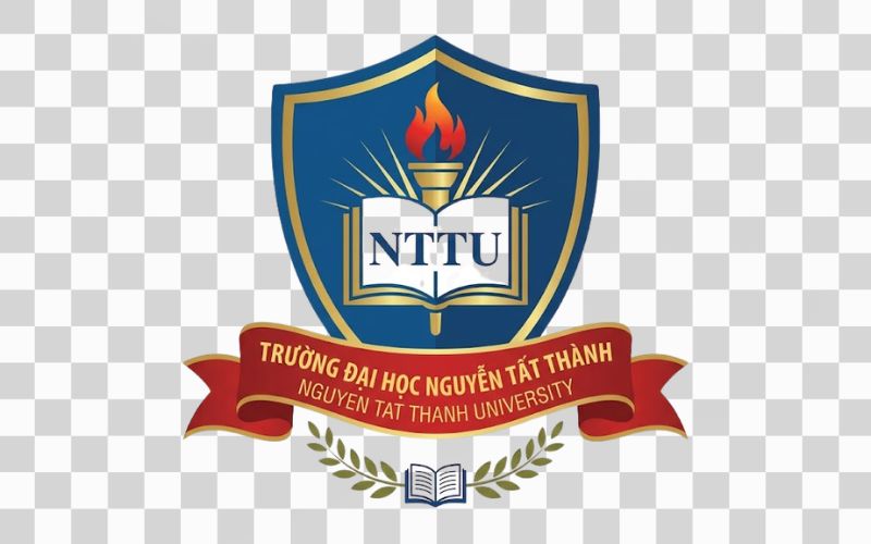 Logo NTTU kết hợp biểu tượng giáo dục và tri thức