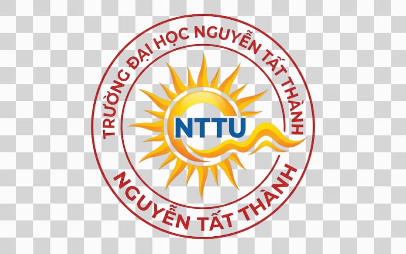 Logo NTTU kết hợp hình ảnh mặt trời và nguồn năng lượng tích cực