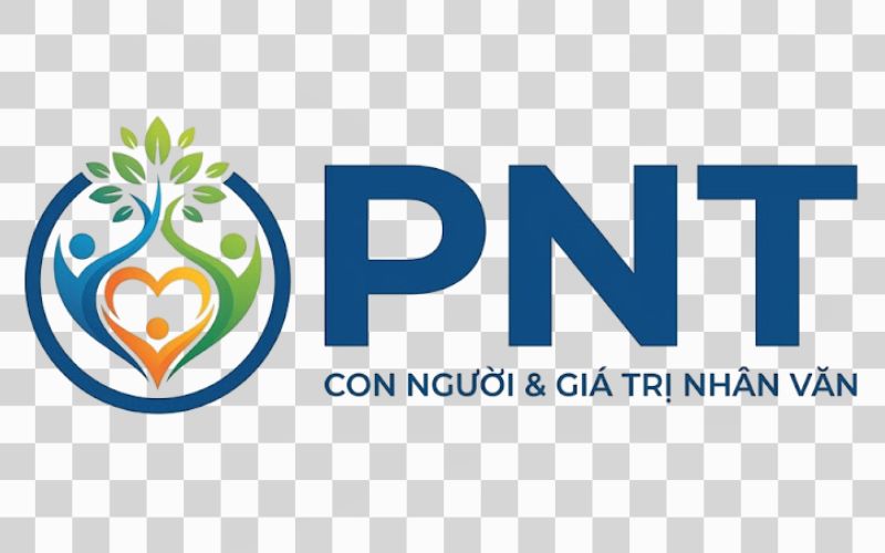 Logo PNT kết hợp biểu tượng con người và giá trị nhân văn