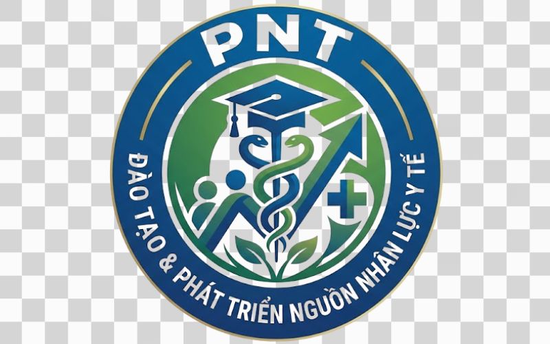Logo PNT kết hợp biểu tượng đào tạo và phát triển nguồn nhân lực y tế