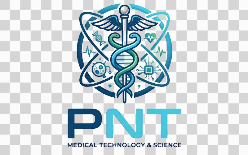 Logo PNT kết hợp hình ảnh khoa học và công nghệ y học