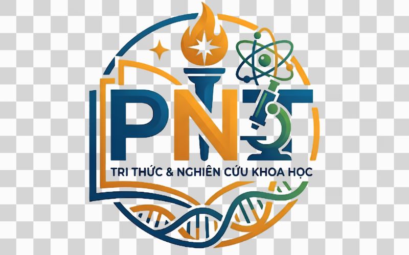 Logo PNT kết hợp hình ảnh tri thức và nghiên cứu khoa học