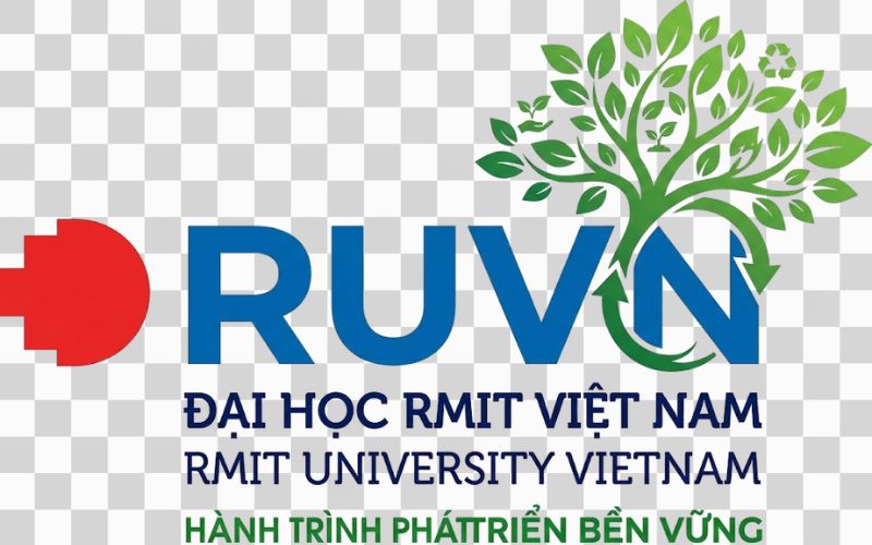 Logo RUVN kết hợp cây xanh và tinh thần phát triển bền vững