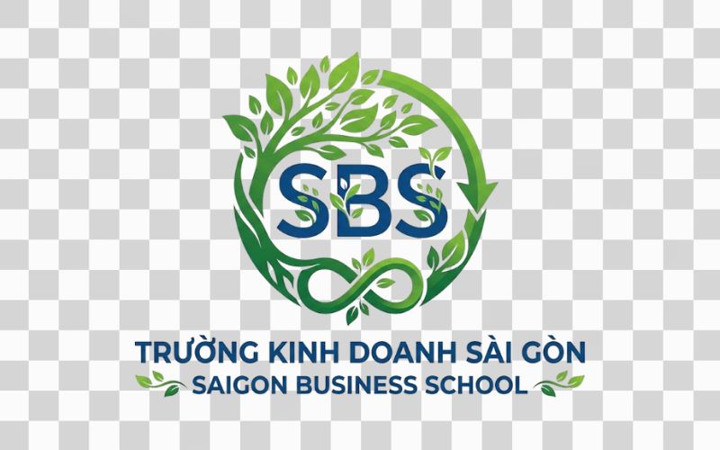 Logo SBS kết hợp cây xanh và biểu tượng phát triển bền vững