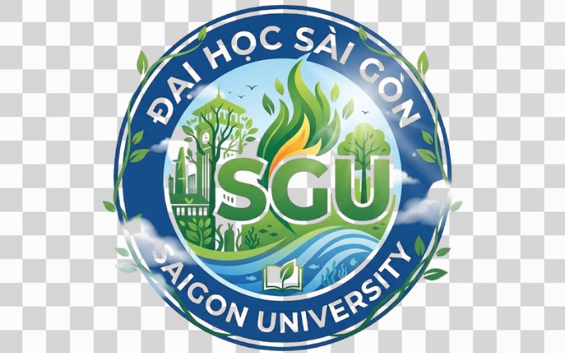 Logo SGU kết hợp cảnh mây trời nhẹ nhàng