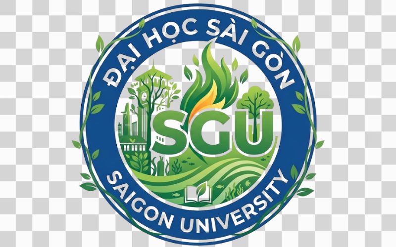 Logo SGU kết hợp thiên nhiên và môi trường xanh
