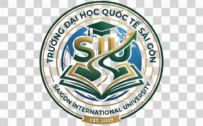 Logo SIU kết hợp hình ảnh sách và hành trình học tập