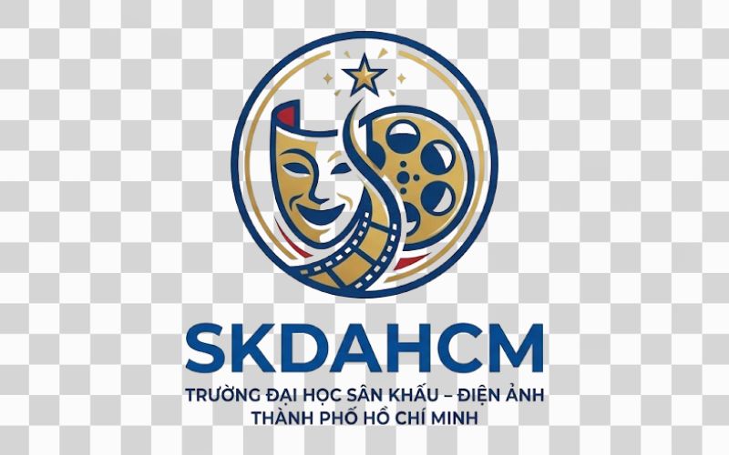 Logo SKDAHCM kết hợp biểu tượng điện ảnh và sân khấu