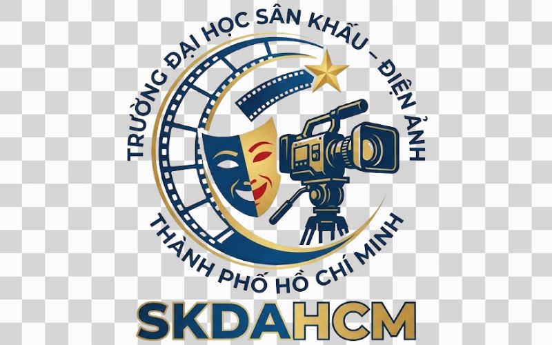 Logo SKDAHCM kết hợp hình ảnh máy quay phim chuyên nghiệp