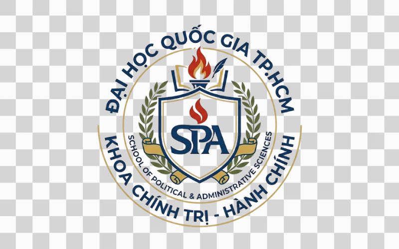 Logo SPA kết hợp hình ảnh ngọn đuốc tri thức