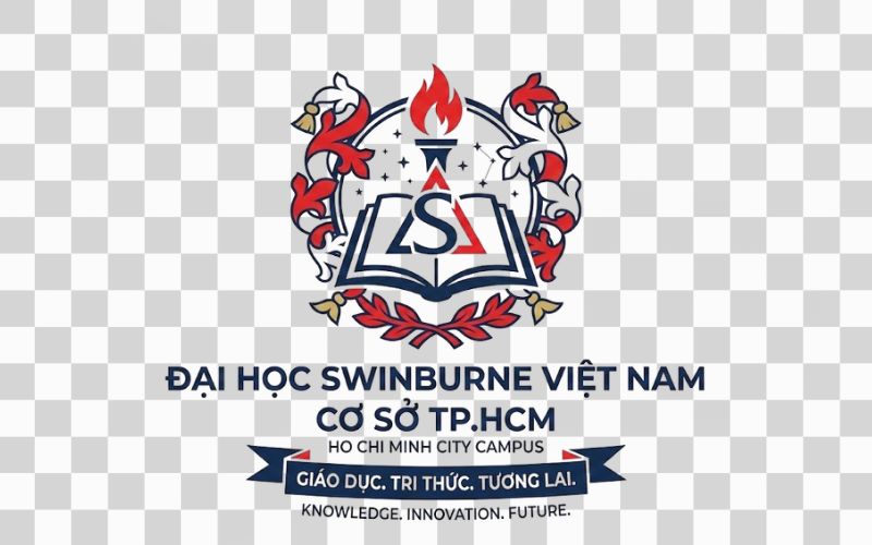 Logo Swinburne Vietnam kết hợp biểu tượng giáo dục và tinh thần tri thức