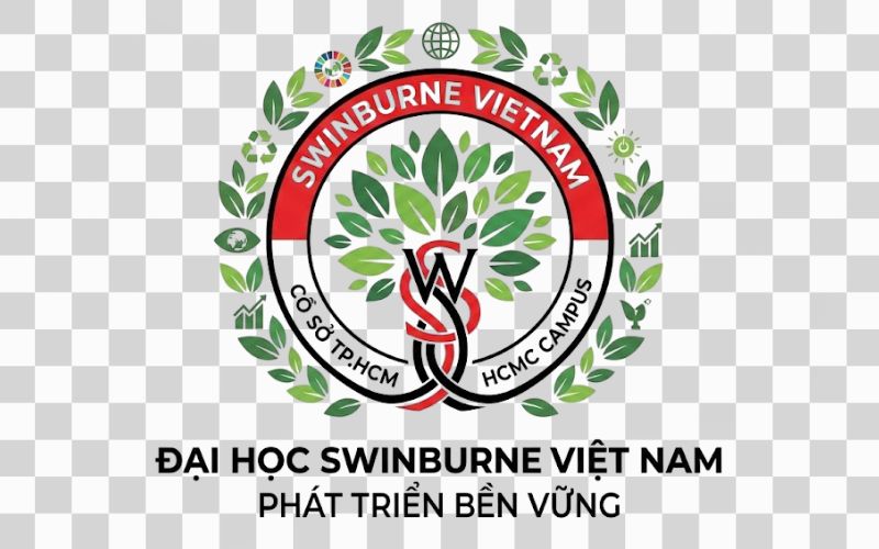 Logo Swinburne Vietnam kết hợp hình ảnh lá cây và tinh thần phát triển bền vững
