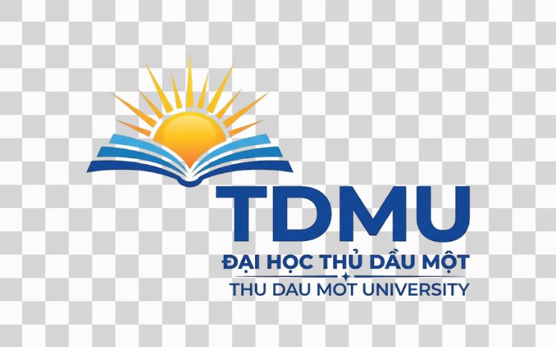 Logo TDMU kết hợp biểu tượng mặt trời và ánh sáng