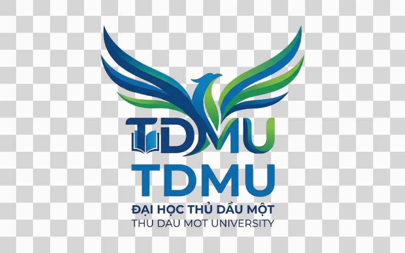Logo TDMU kết hợp hình ảnh cánh chim vươn xa
