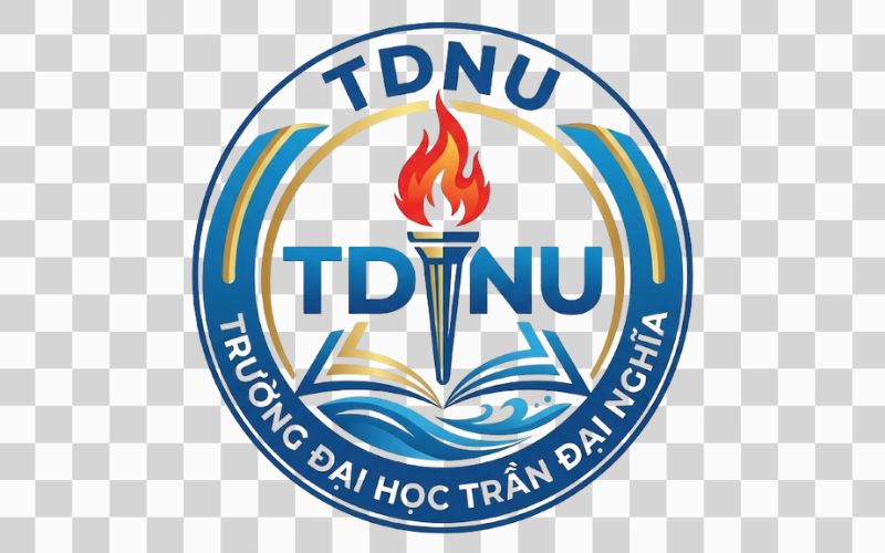 Logo TDNU kết hợp ngọn đuốc tri thức