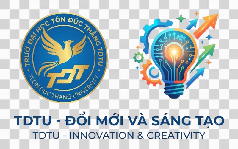 Logo TDTU kết hợp biểu tượng đổi mới sáng tạo