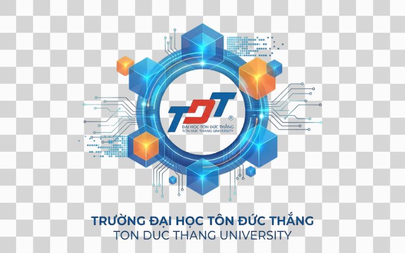 Logo TDTU kết hợp hình khối công nghệ hiện đại