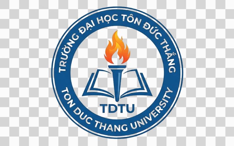 Logo TDTU kết hợp ngọn đuốc tri thức