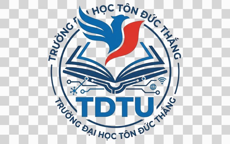 Logo TDTU kết hợp sách và nền tảng học thuật