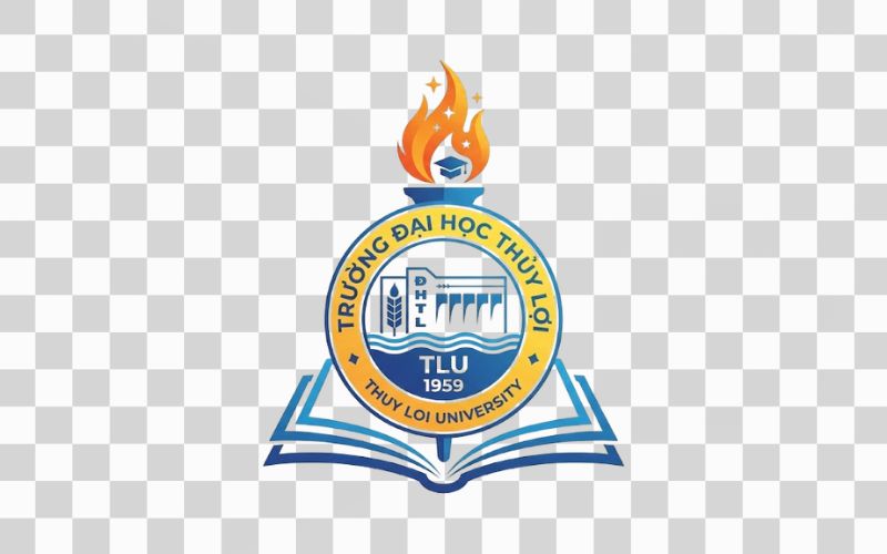 Logo TLU kết hợp sách và tri thức giáo dục