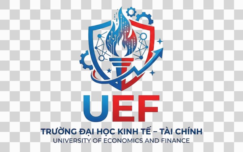 Logo UEF kết hợp biểu tượng công nghệ và đổi mới sáng tạo