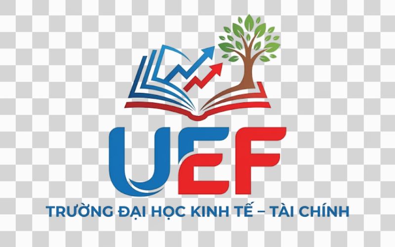 Logo UEF kết hợp hình ảnh sách, học tập và phát triển