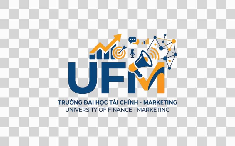 Logo UFM kết hợp biểu tượng marketing và truyền thông