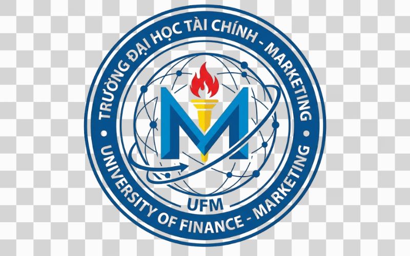 Logo UFM kết hợp biểu tượng toàn cầu hóa