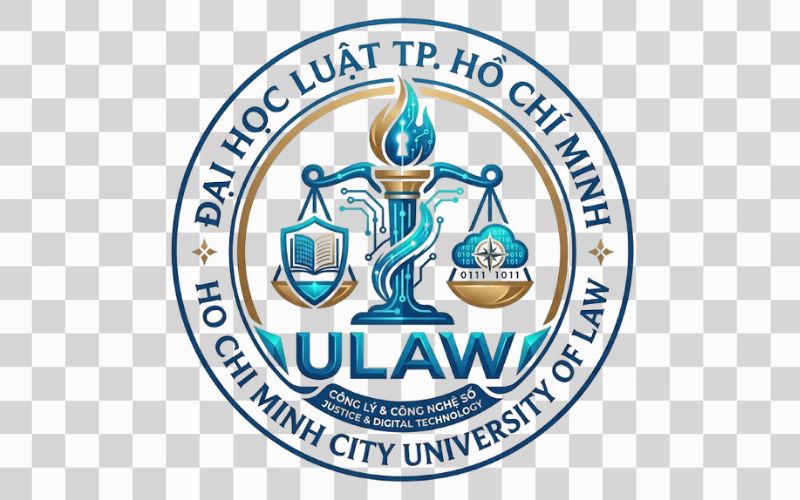 Logo ULAW kết hợp biểu tượng công lý và công nghệ số