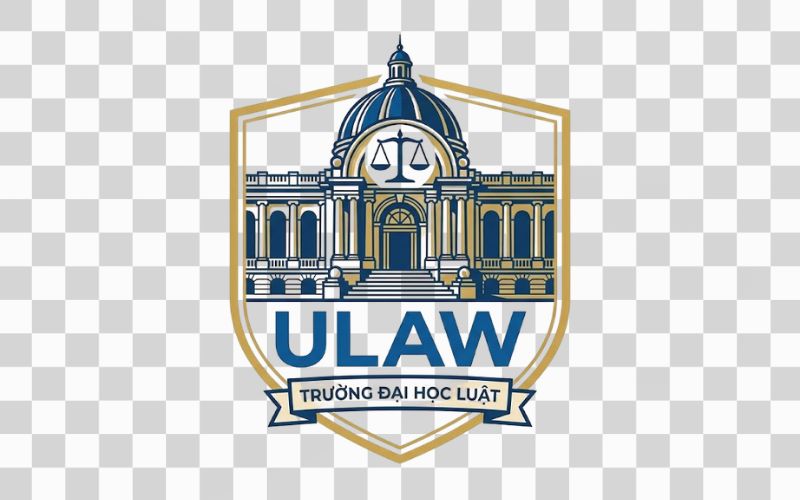 Logo ULAW kết hợp tòa án và kiến trúc pháp đình